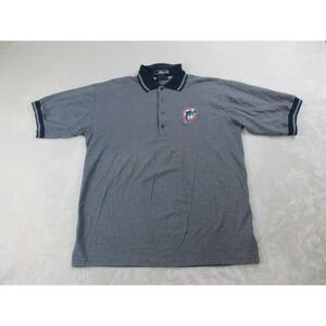 Miami Dolphins Polo Shirt Mens Large‎ Blue Cotton Pro Player Football NFL*